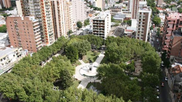 Quilmes Argentina city center aerial view urban landscape river Quilmes brewery historic buildings